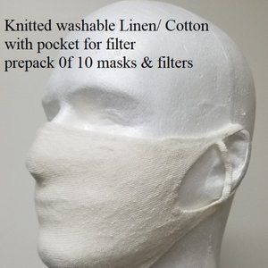 10 Knitted washable Linen Face Mask